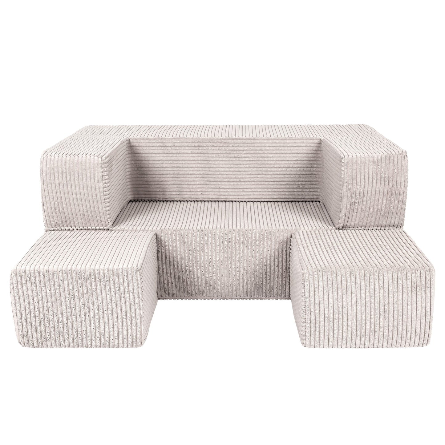 MeowBaby CUBE modulinė sofa-lova – Ekru spalva, vaizdas 5