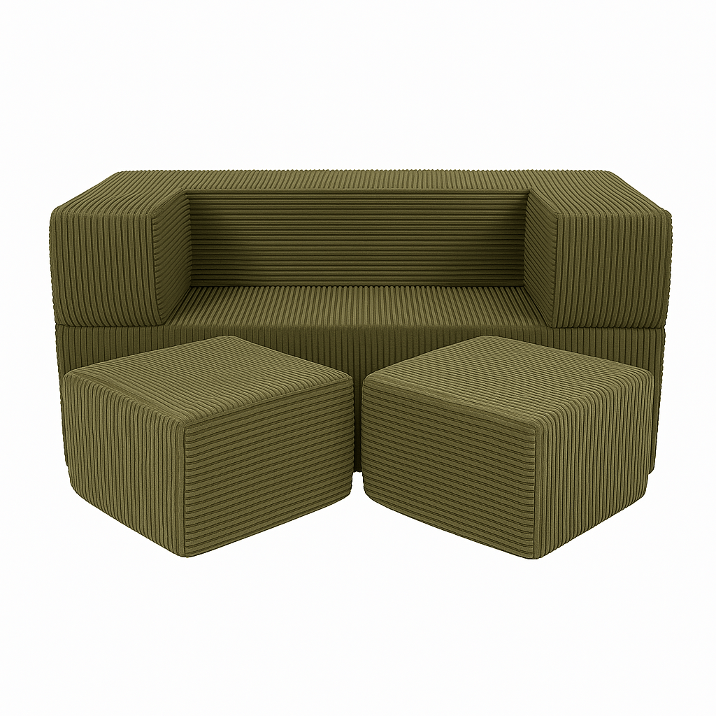 Vaikiška modulinė sofa-lova MeowBaby CUBE, 5 spalvos Modulinės sofos Chaki