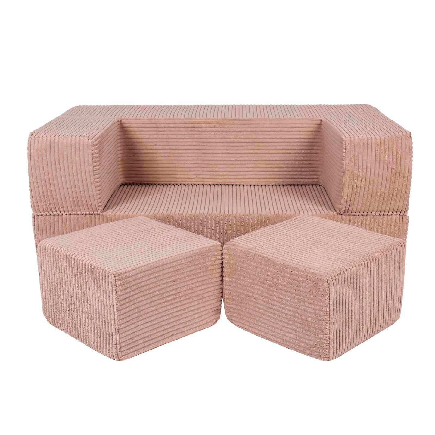 MeowBaby CUBE modulinė sofa-lova – Pudros rožinė spalva
