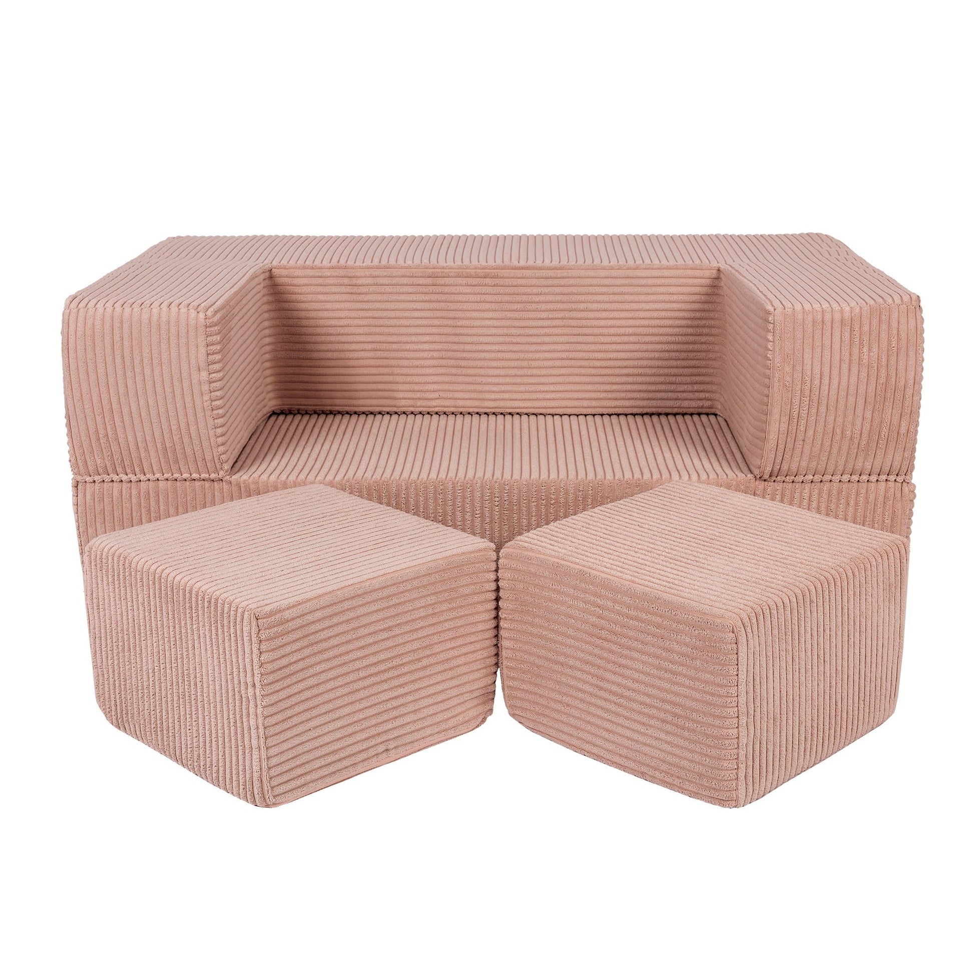 MeowBaby CUBE modulinė sofa-lova – Pudros rožinė spalva