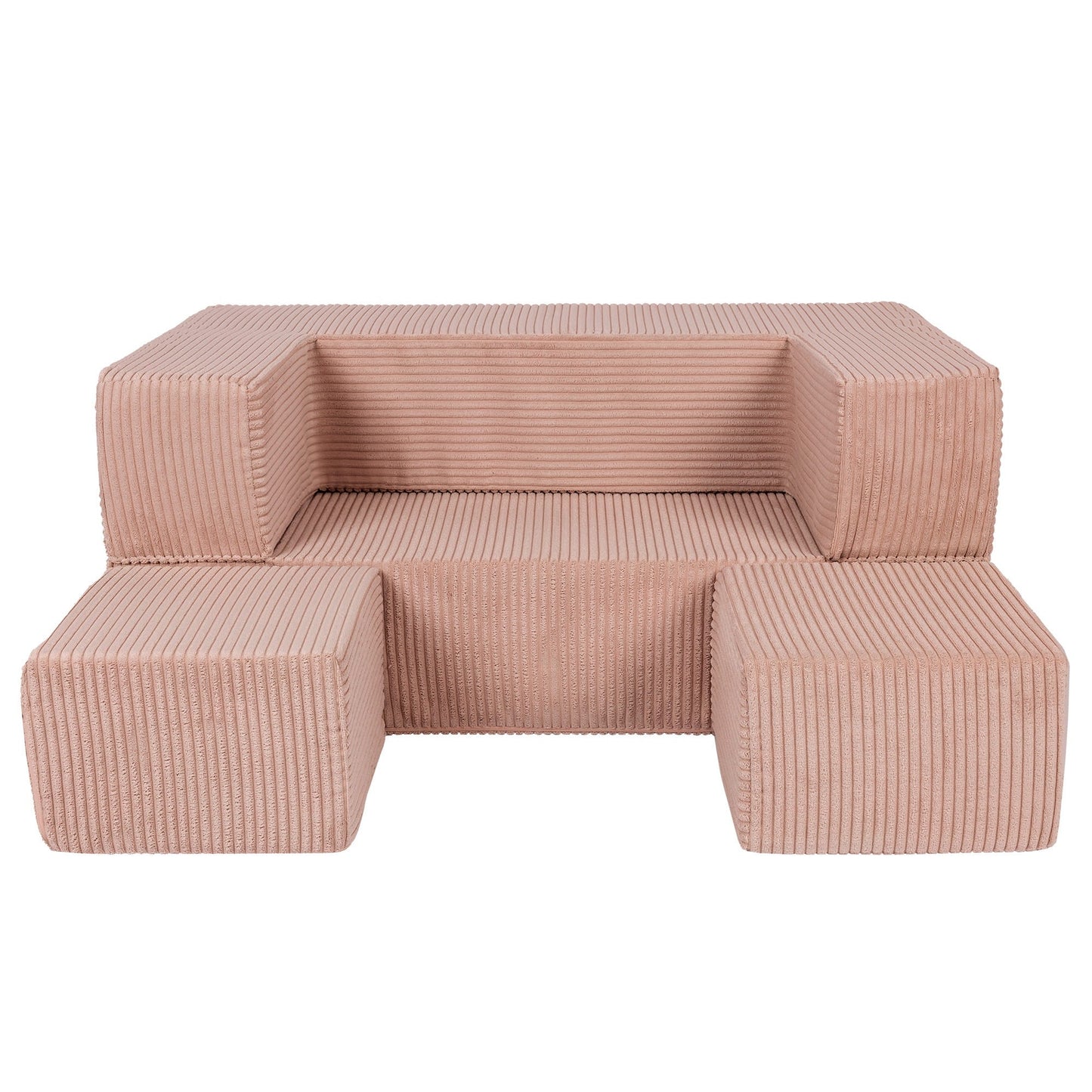 MeowBaby CUBE modulinė sofa-lova – Pudros rožinė spalva, vaizdas 5