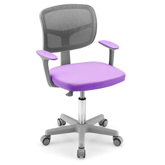 Vaikiška Reguliuojamo Aukščio Sukamoji Kėdė Violetinės Spalvos Rašomojo Stalo Kėdės