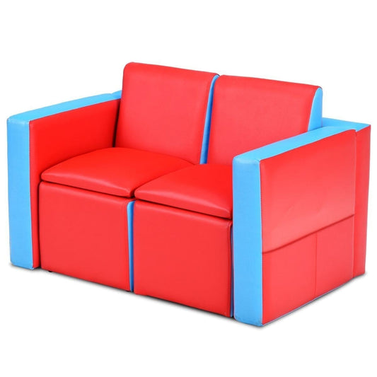 Vaikiška Sofa Su Staliuku Ir Foteliu Funkcija Raudona Staliukai Kėdutės