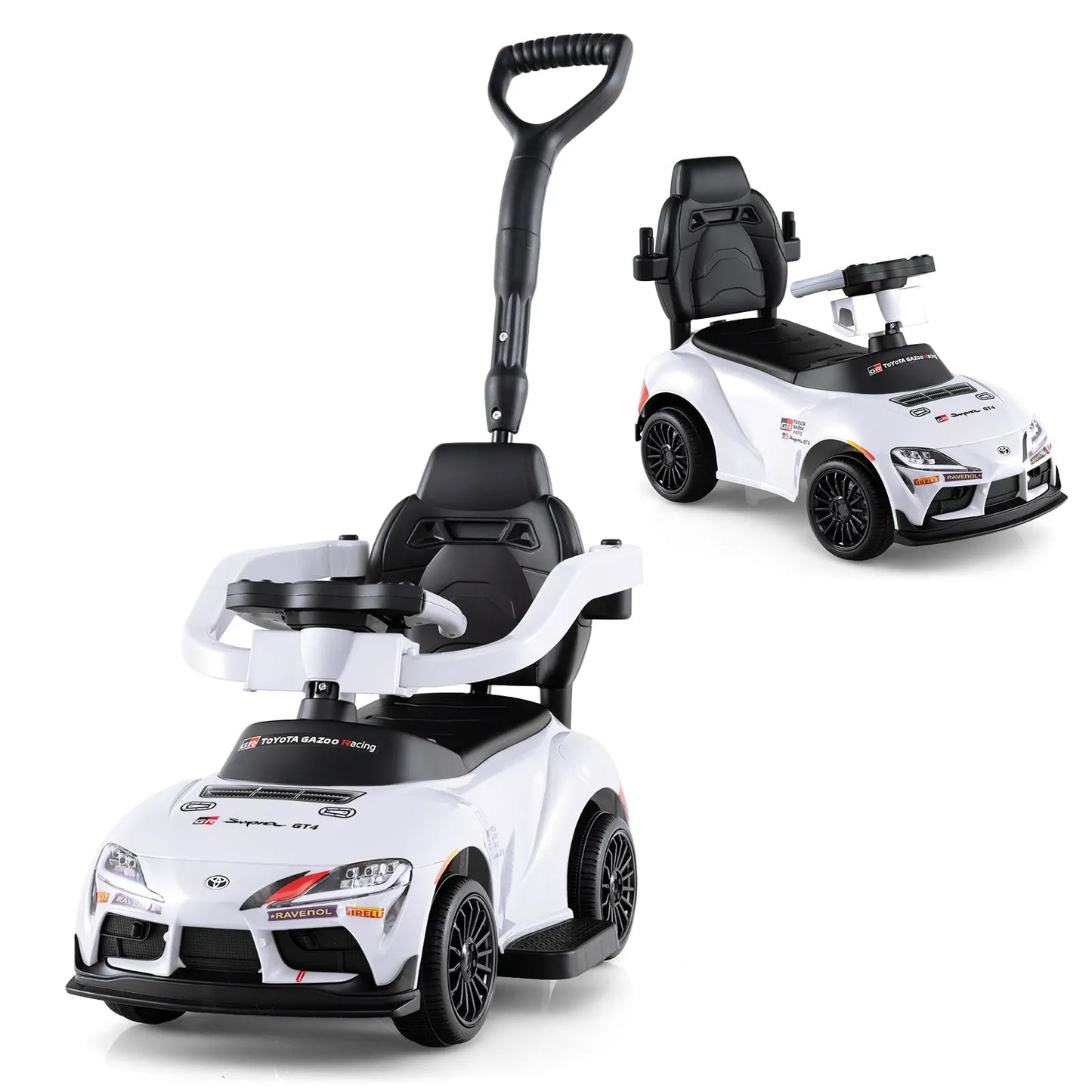 Vaikiška Stumiama Mašinėlė Toyota 2in1, Balta Stumiamos Mašinėlės Vaikams