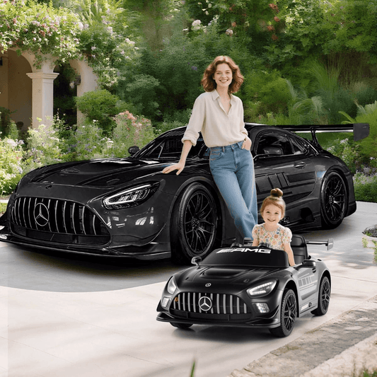 Vaikiškas Automobilis Licencijuotas Mercedes-AMG GT3 Su Pulteliu, Juodas Elektriniai Automobiliai