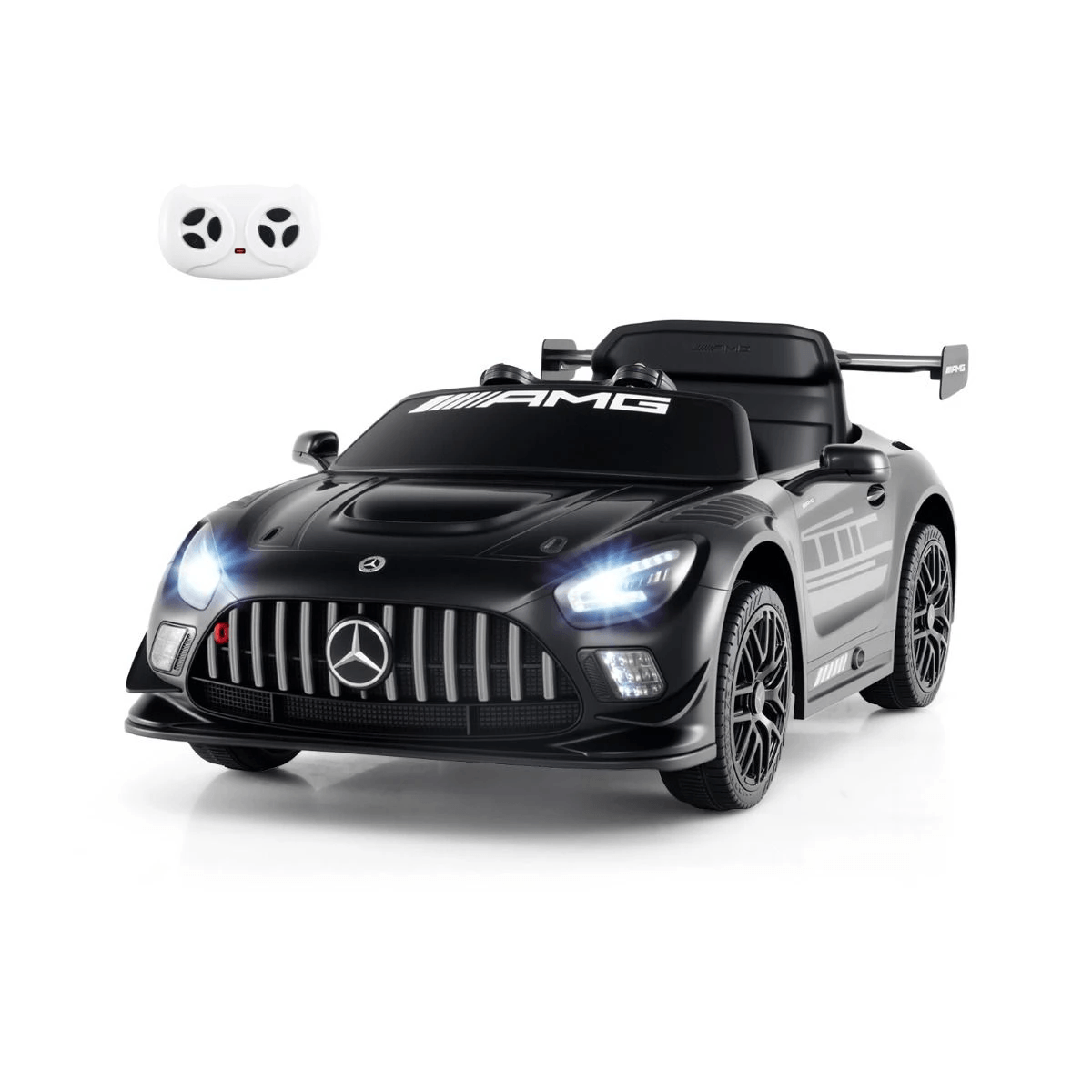 Vaikiškas Automobilis Licencijuotas Mercedes-AMG GT3 Su Pulteliu, Juodas Elektriniai Automobiliai