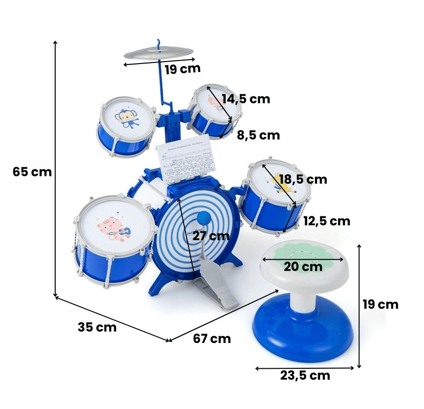 Vaikiškas Džiazo Būgnų Rinkinys Su Kėdute Ir Pedalu Žaislai Montessori