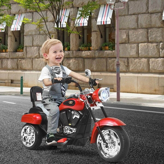 Vaikiškas Elektrinis Motociklas "Chopper" 6V 3 km/val 3m+ Raudonas Elektriniai Automobiliai