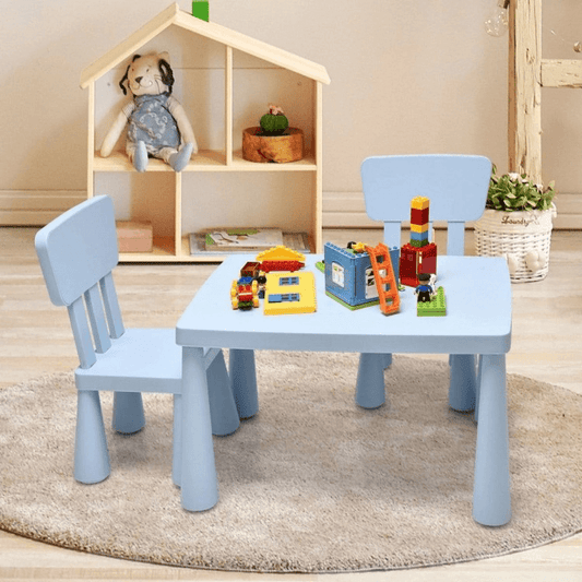 Vaikiškas Komplektas Staliukas ir 2 kėdėmis 76,5 x 54,5 x 49,5 cm, Mėlyna Staliukai Kėdutės