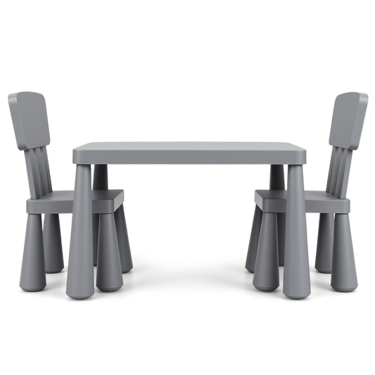 Vaikiškas Komplektas Staliukas ir 2 kėdėmis 76,5 x 54,5 x 49,5 cm, Pilkas Staliukai Kėdutės