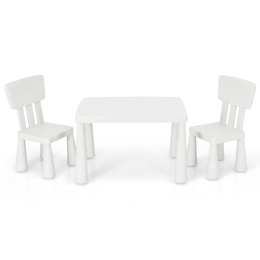 Vaikiškas Komplektas Staliukas ir 2 kėdutės, Balta Spalva 76,5 x 54,5 x 49,5 cm, 1318 Staliukai Kėdutės