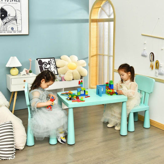 Vaikiškas Komplektas Staliukas ir 2 kėdutės, Žydra Spalva 76,5 x 54,5 x 49,5 cm, 1317 Staliukai Kėdutės