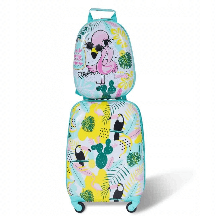 Vaikiškas Lagaminas Su Kuprine Kelioninis Rinkinys, Flamingas Lagaminai Vaikams
