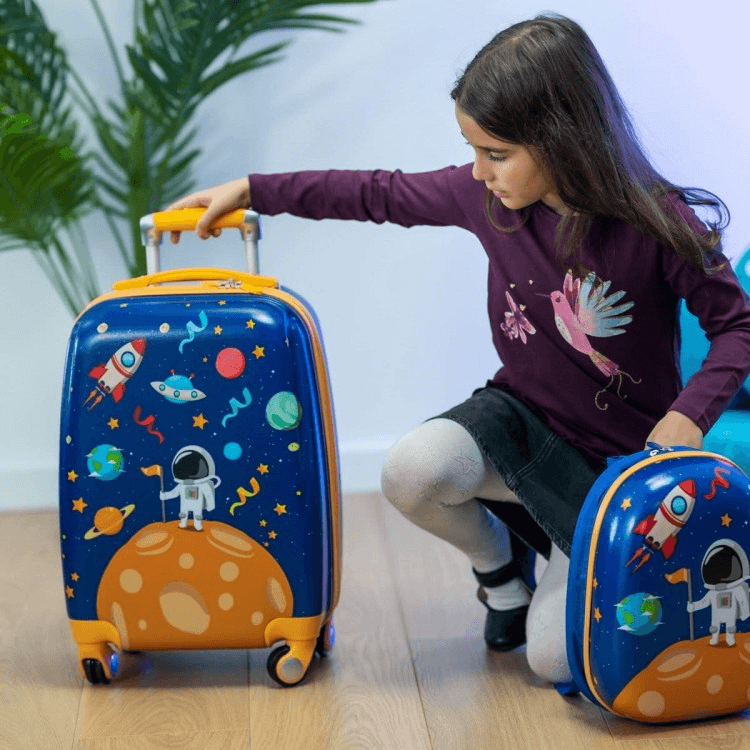 Vaikiškas Lagaminas Su Kuprine Kelioninis Rinkinys, Kosmonautas Lagaminai Vaikams