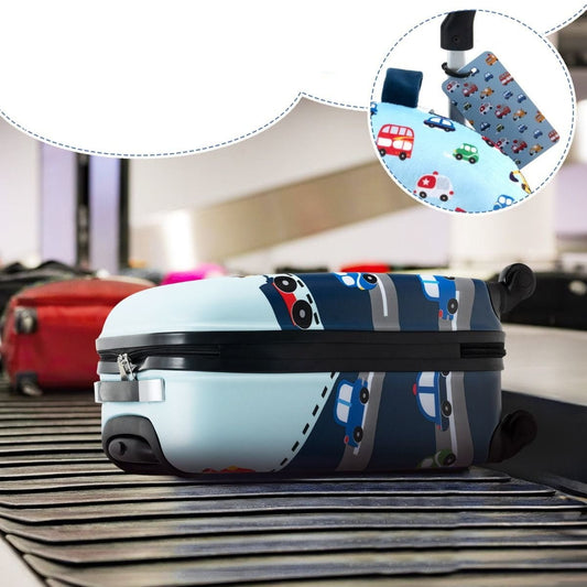 Vaikiškas Lagaminas Su Ratukais, Kelioninė Pagalvėlė, Kuprinė 5 Dalių Rinkinys "Mašinėlės" Lagaminai su ratukais