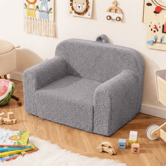 Vaikiškas Pliušinis Fotelis Pilkas 62 x 40 x 41 cm Vaikiški Foteliukai ir Pufai