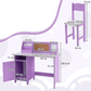 Vaikiškas Rašomasis Stalas Su Kėde, Kamštine Ir Magnetine Lentomis, Violetinis Rašomasis Stalas