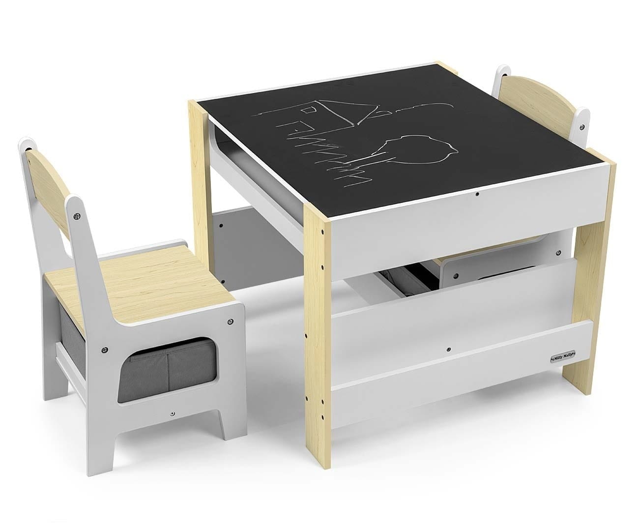 Vaikiškas Stalas SVEN Su Dvipuse Piešimo Lenta Ir Daiktadėžėmis Staliukai Kėdutės