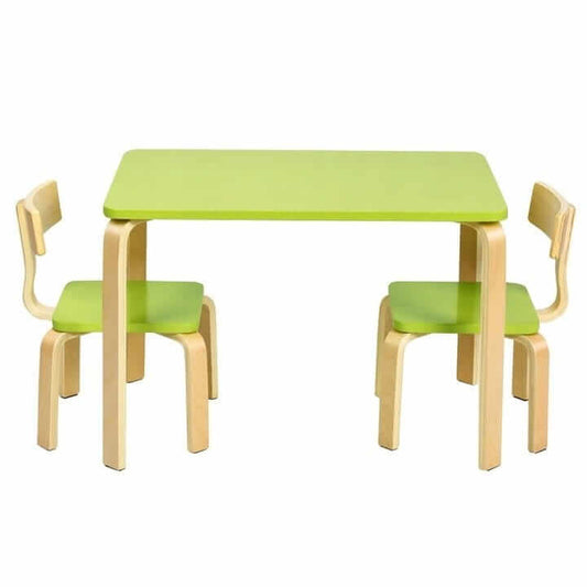 Vaikiškų Baldų Komplektas Stalas + 2 kėdės Žalia Staliukai Kėdutės