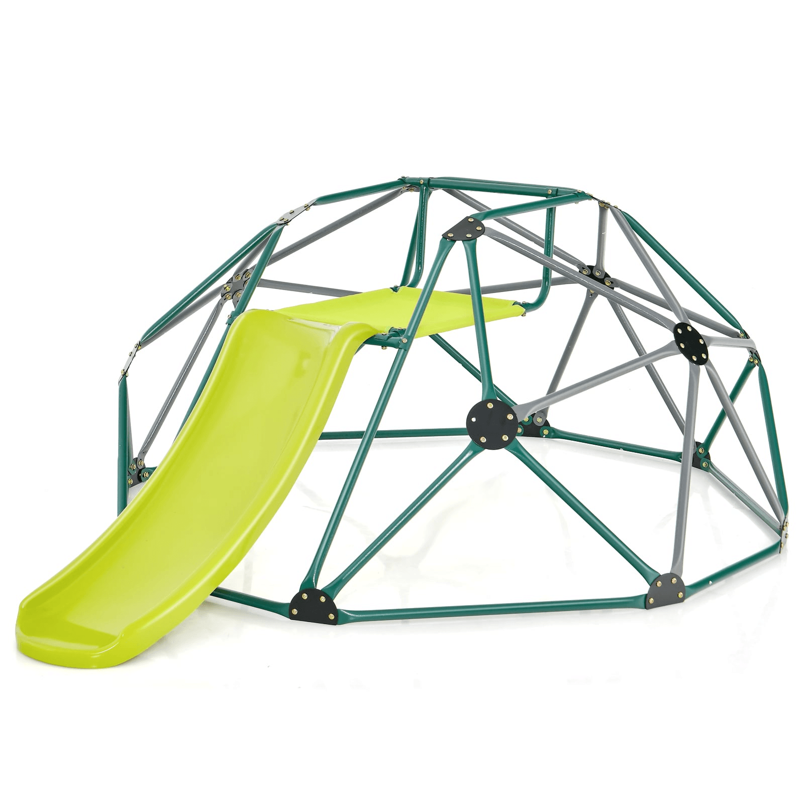 Vaikų Laipiojimo Kupolas Su Čiuožykla – Lauko Žaidimų Aikštelė Laipiojimo kupolai Žalia + pilka