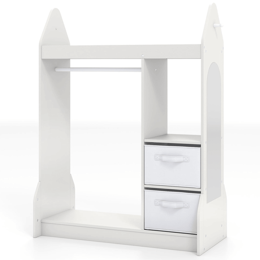 Vaikų Spinta Su Kabykla Ir Lentynomis Ir Stalčiais 81 x 38 x 107 cm Balta Žaislų Dėžės Ir Lentynos