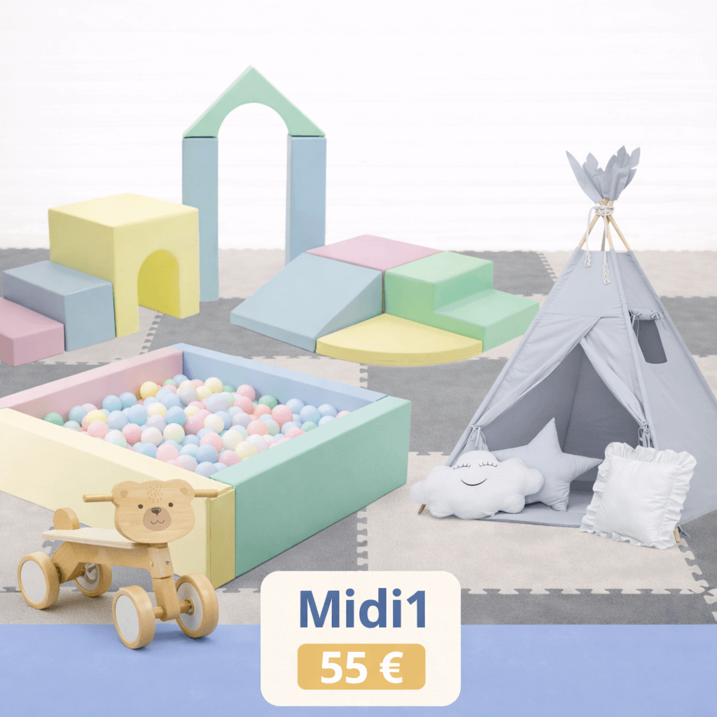 Vaikų Žaidimų Aikštelių Nuoma Klaipėdoje Rinkiniai nuomai Mini Midi1 / Su dviratuku