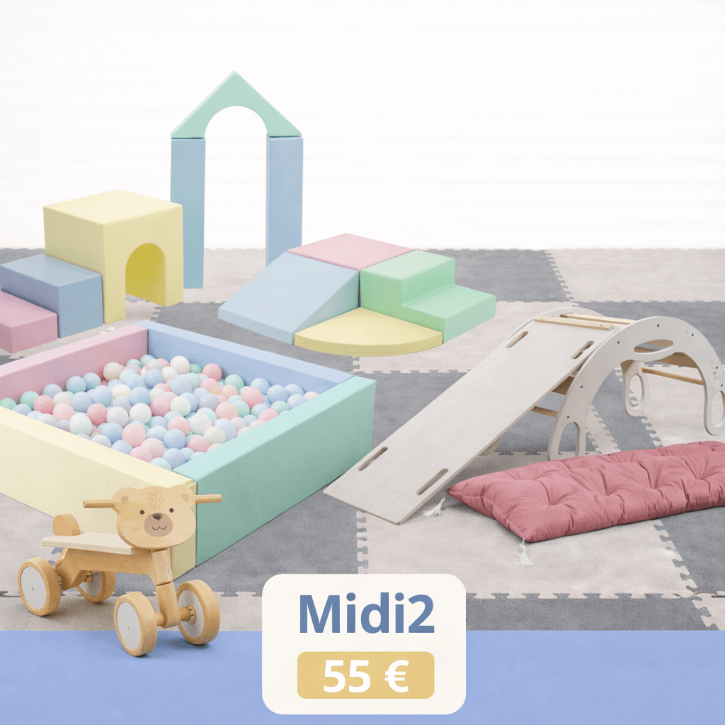 Vaikų Žaidimų Aikštelių Nuoma Klaipėdoje Rinkiniai nuomai Mini Midi2 / Su dviratuku