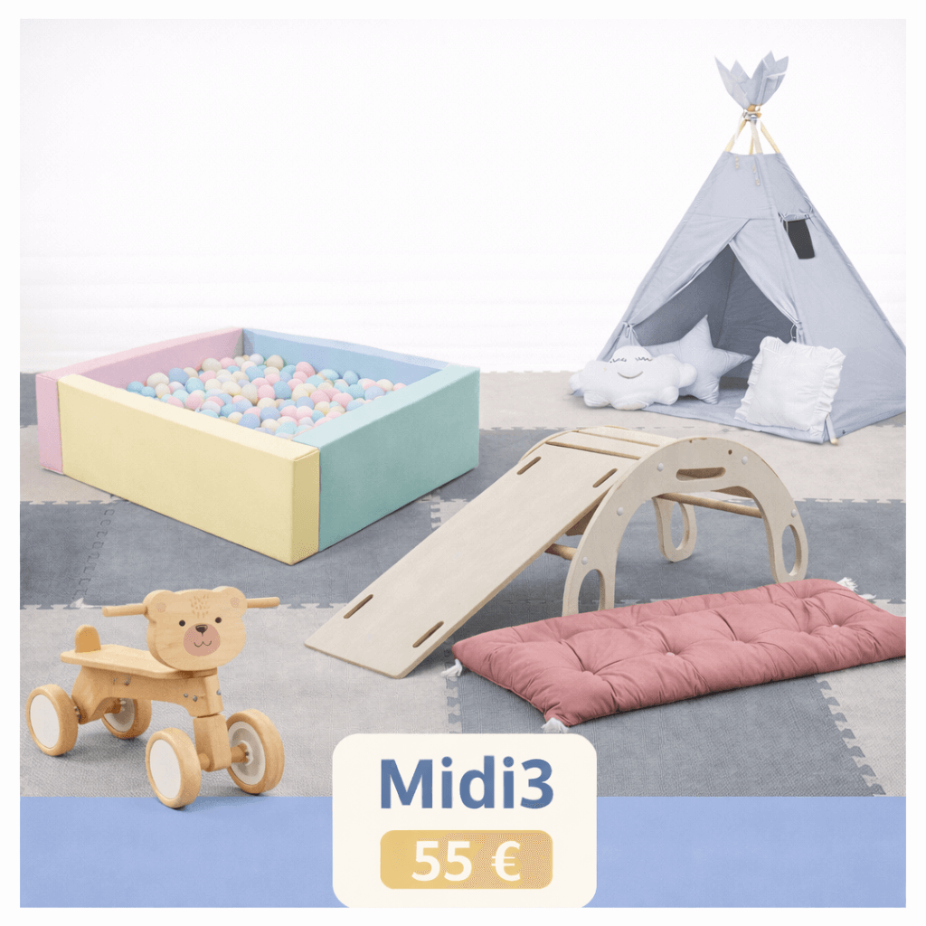 Vaikų Žaidimų Aikštelių Nuoma Klaipėdoje Rinkiniai nuomai Mini Midi3 / Su dviratuku