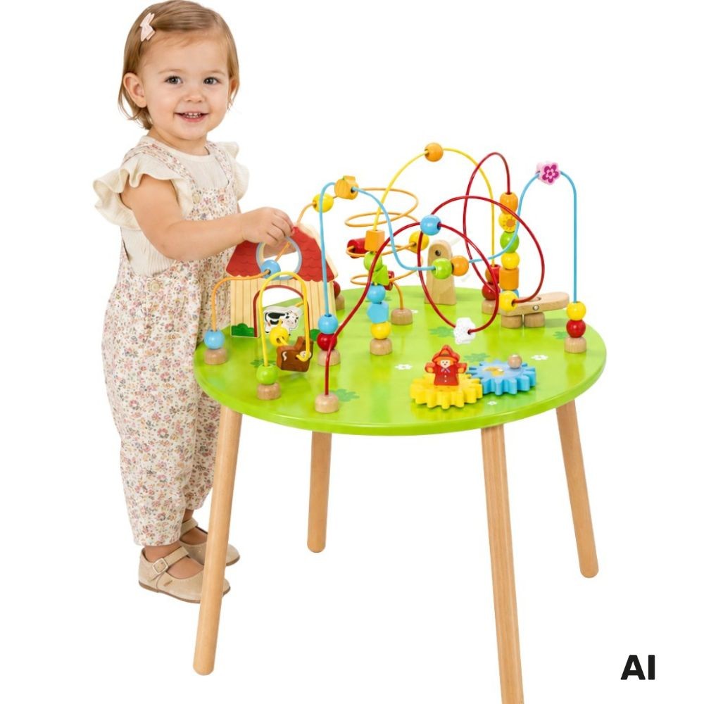 Viga didelis medinis sensorinis Montessori veiklos stalas