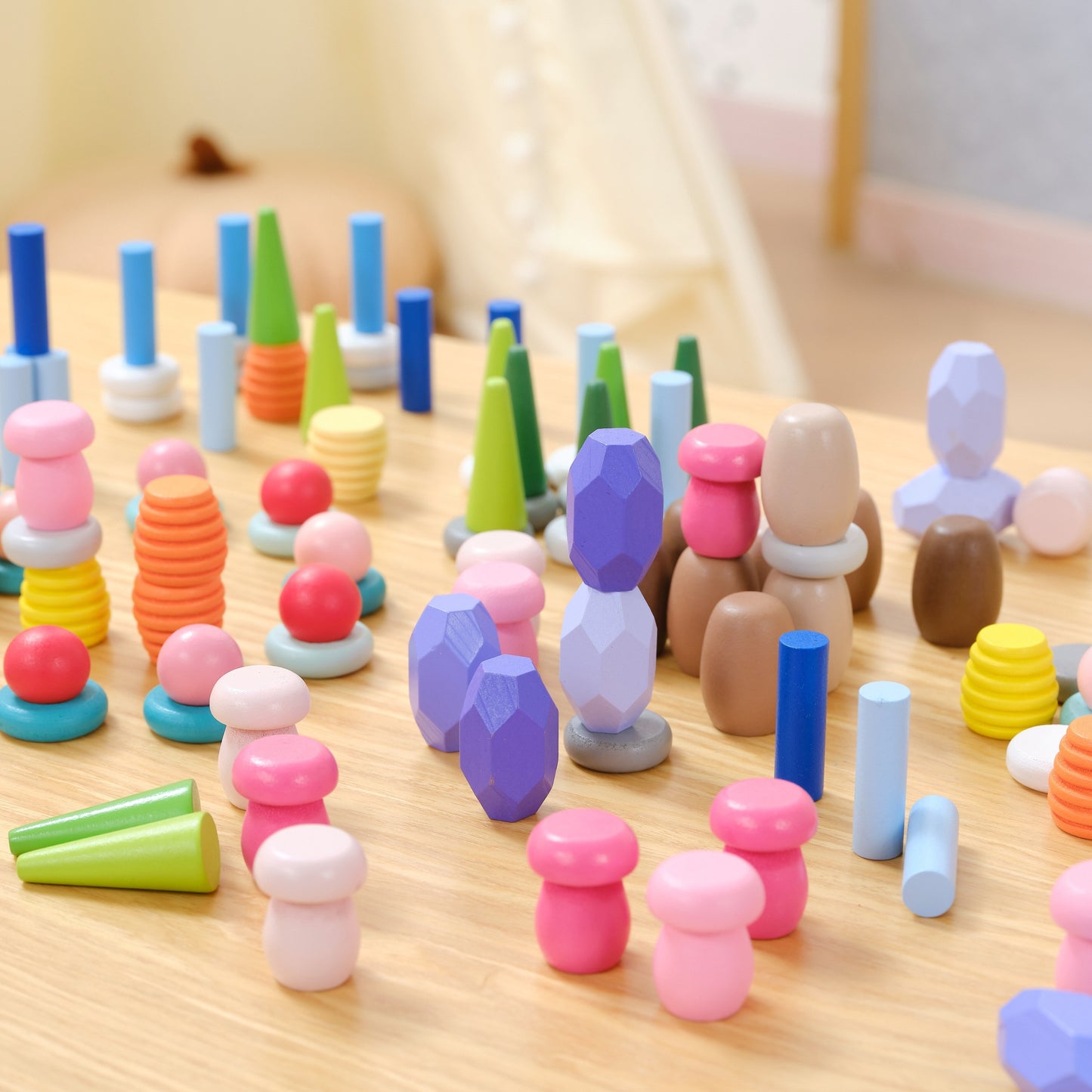 Viga Medinės Montessori Kaladėlės Ir Rūšiuoklė, 141 Dalis – nuotrauka 3