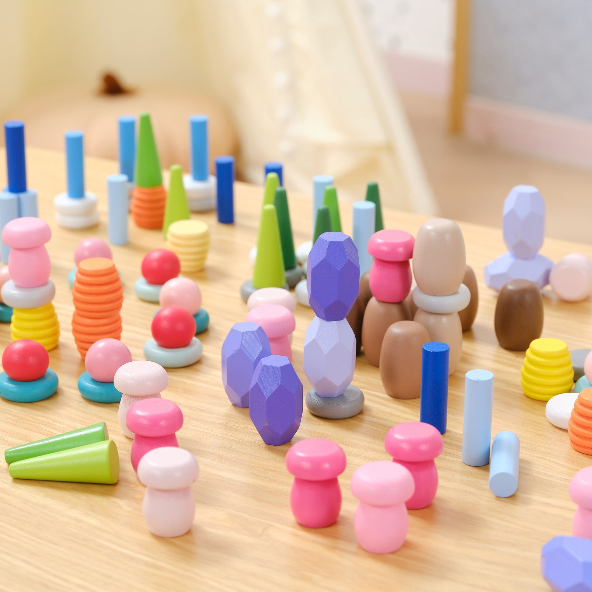 Viga Medinės Montessori Kaladėlės Ir Rūšiuoklė, 141 Dalis – nuotrauka 3