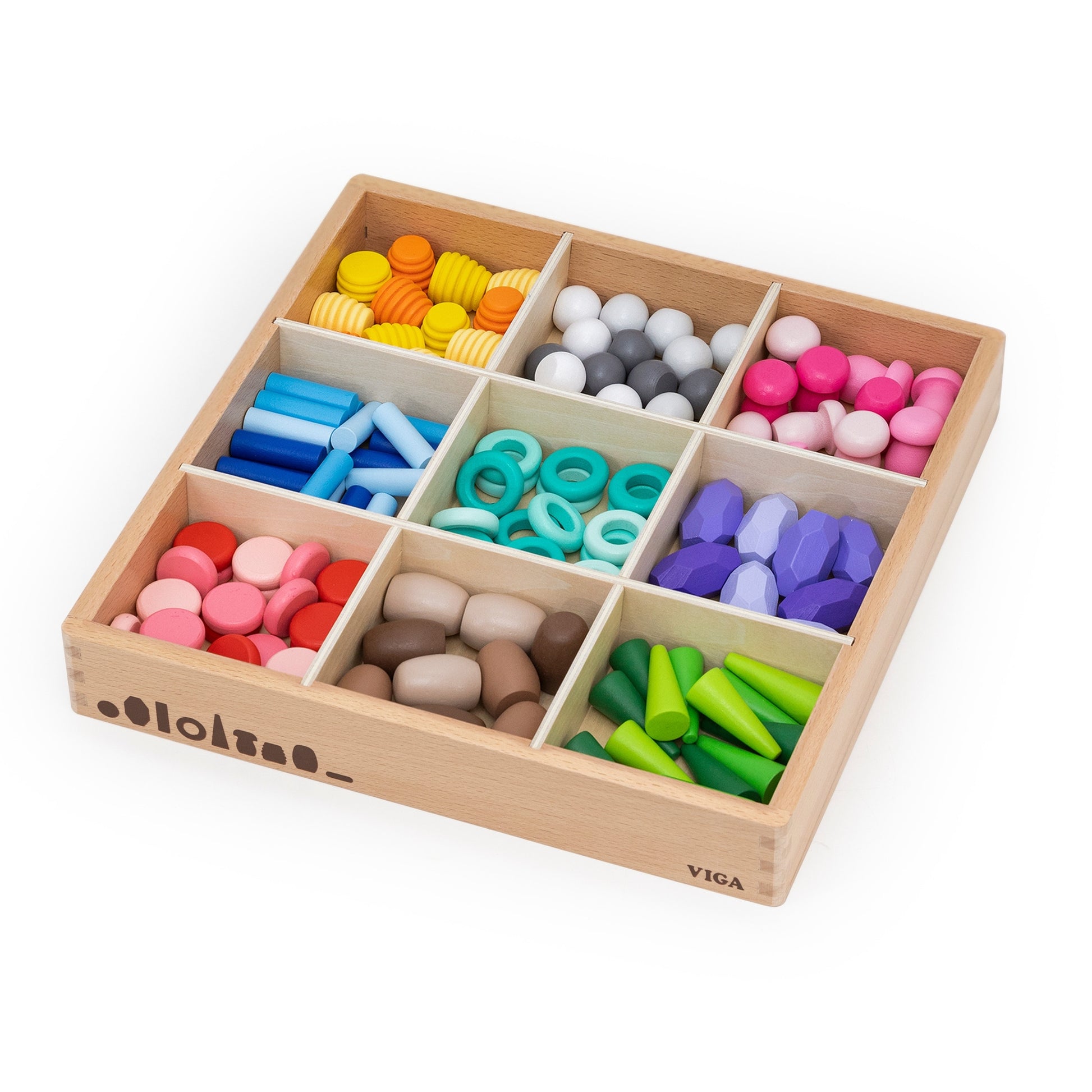 Viga Medinės Montessori Kaladėlės Ir Rūšiuoklė, 141 Dalis – nuotrauka 7