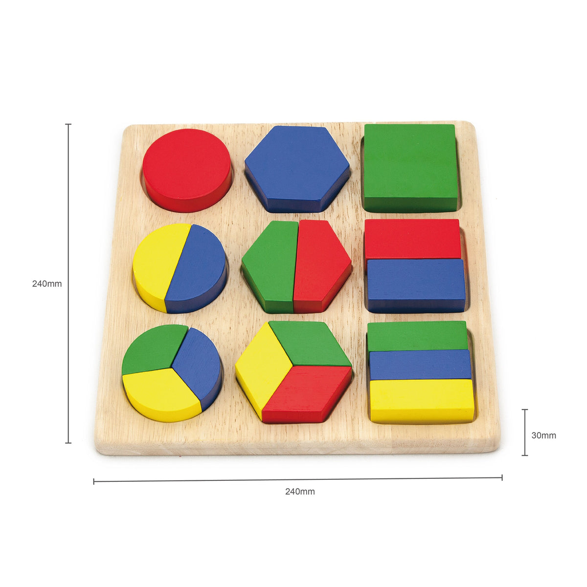 Viga medinė geometrinių figūrų dėlionė, 58573 – nuotrauka 3