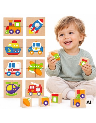 Viga Montessori magnetinė transporto priemonių dėlionė – vaizdas 2