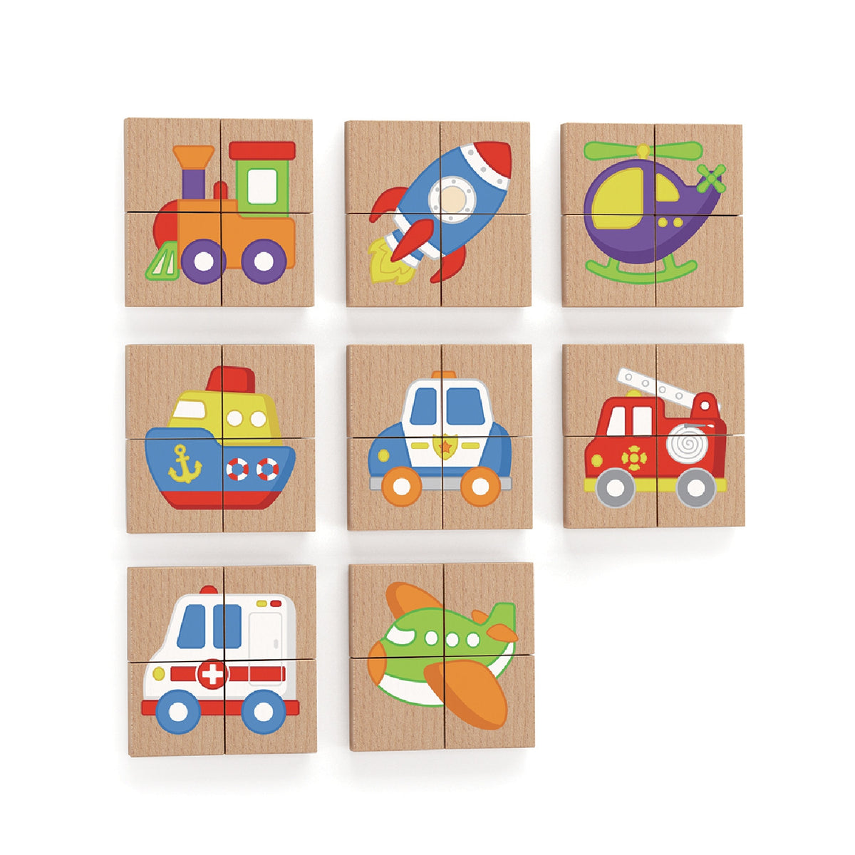 Viga Montessori magnetinė transporto priemonių dėlionė – vaizdas 3