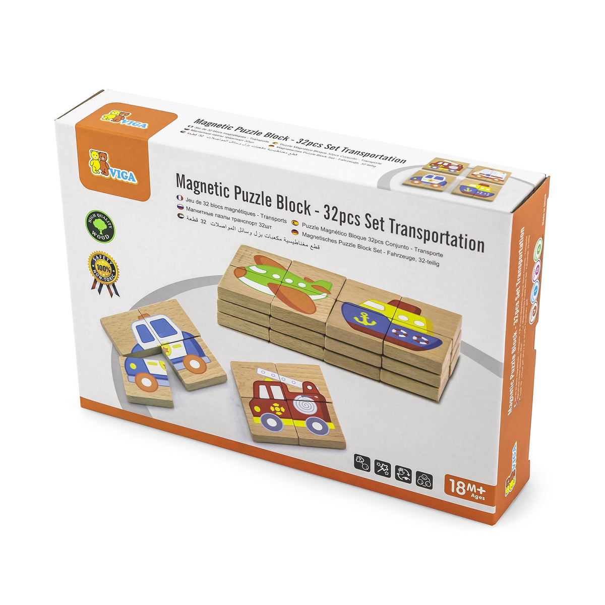 Viga Montessori magnetinė transporto priemonių dėlionė – vaizdas 8
