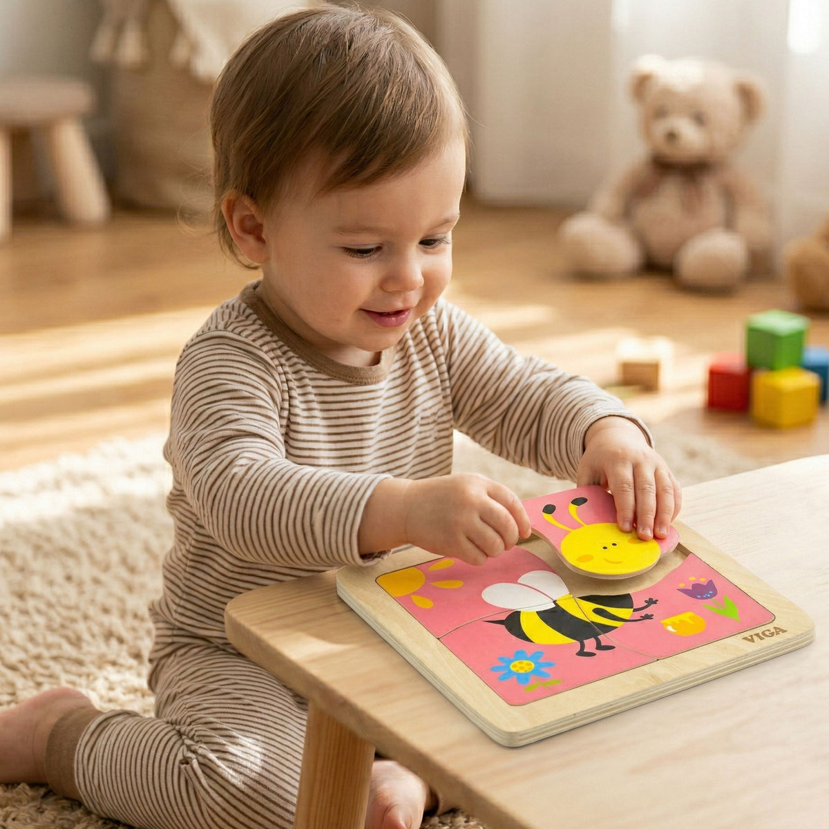 Viga Montessori medinė bitutės dėlionė – vaizdas 2