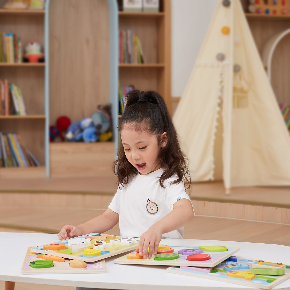 Viga Montessori medinė daržovių dėlionė 2in1 – vaizdas 3