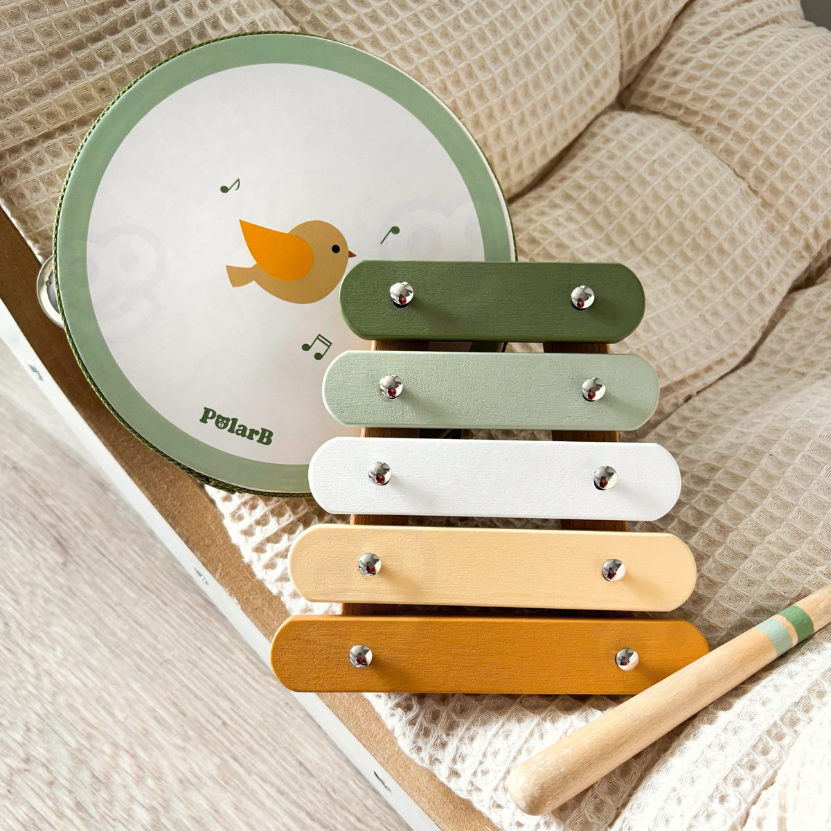 Viga PolarB medinių muzikos instrumentų rinkinys, žalias – nuotrauka 4