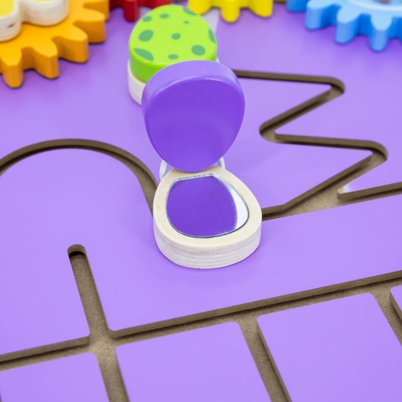 Viga Toys Medinė Triceratopso Sieninė Veiklos Lenta Vaikams Montessori Veiklos Lentos