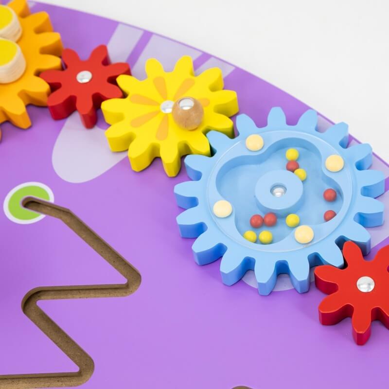 Viga Toys Medinė Triceratopso Sieninė Veiklos Lenta Vaikams Montessori Veiklos Lentos