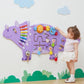 Viga Toys Medinė Triceratopso Sieninė Veiklos Lenta Vaikams Montessori Veiklos Lentos