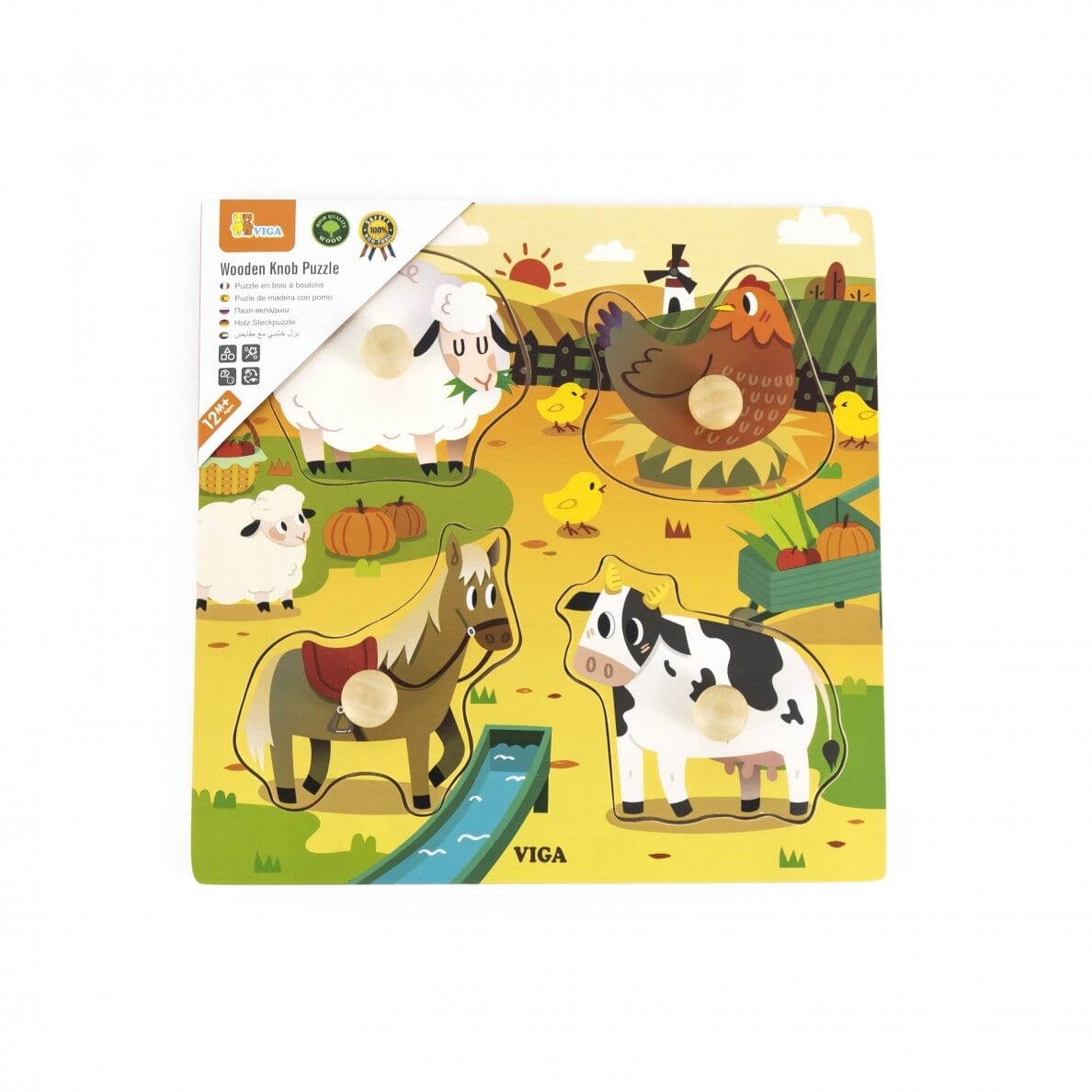 Viga Žaislas Vaikams Medinė Dėlionė Ūkyje 12M+ 44592 Žaislai Dėlionės