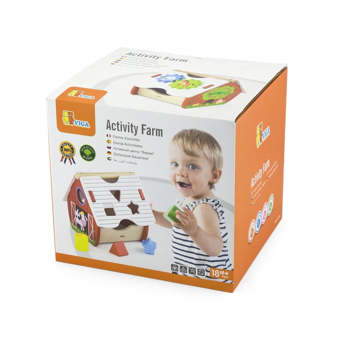 Viga Žaislas Vaikams Medinis Ūkis 18m+ Žaislai Kūdikiams Rūšiuokliai