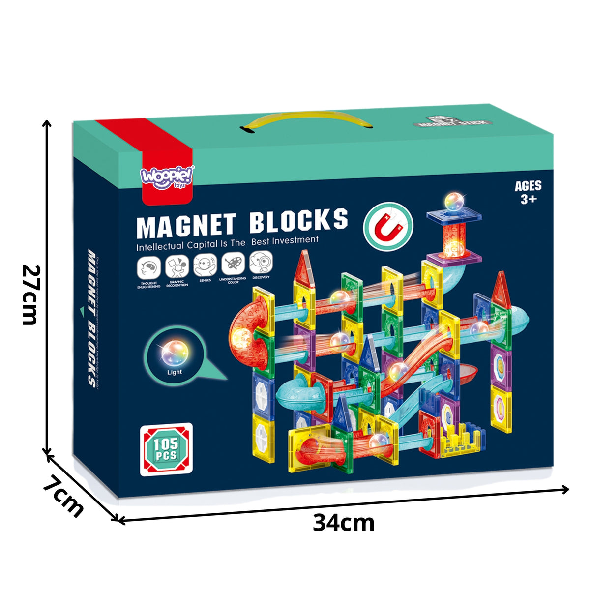 Woopie 3D magnetinė kamuoliukų trasa, 105 dalys – nuotrauka 14