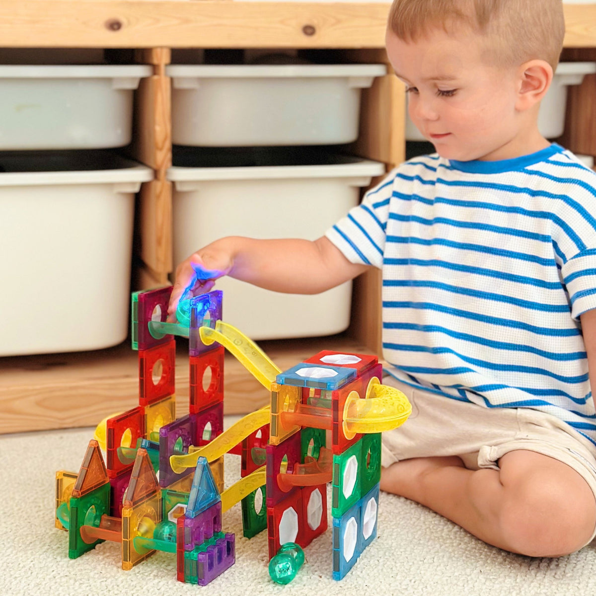 Woopie 3D magnetinė kamuoliukų trasa, 105 dalys – nuotrauka 3