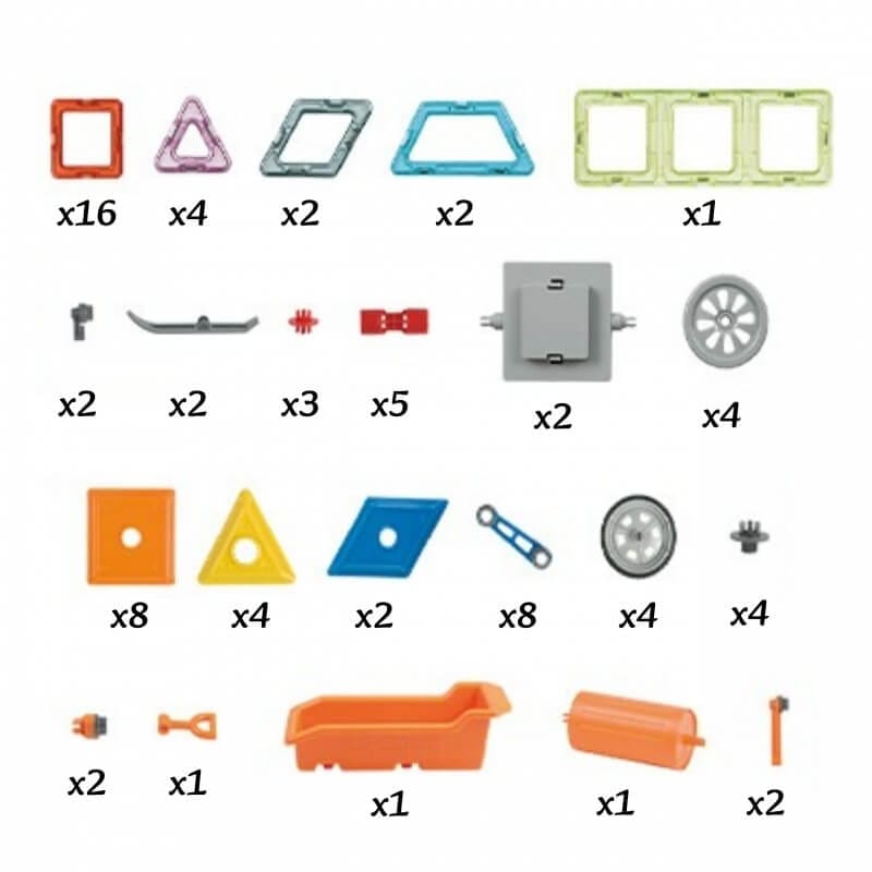 Woopie 3D Magnetinės Kaladėlės Vaikams – 80 Dalių STEAM Konstruktorius Magnetiniai Žaislai