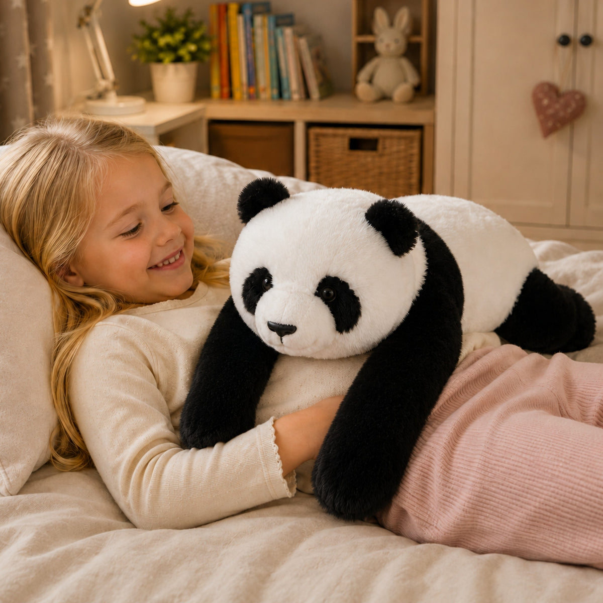 Woopie pliušinis žaislas su svoriu 1,5 kg – panda, naudojimo pavyzdys