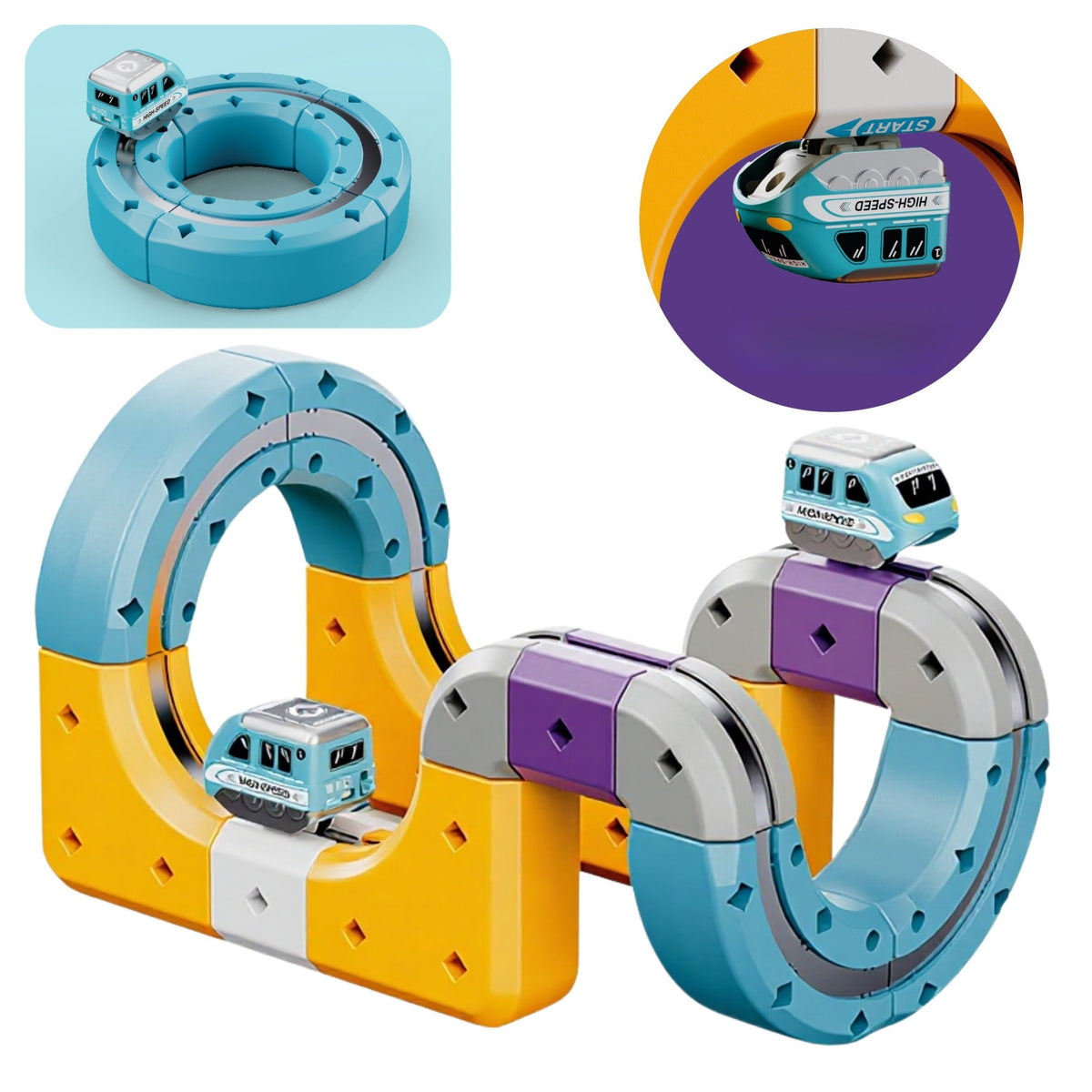 Woopie magnetinė traukinio trasa 58489 – surinktas rinkinys