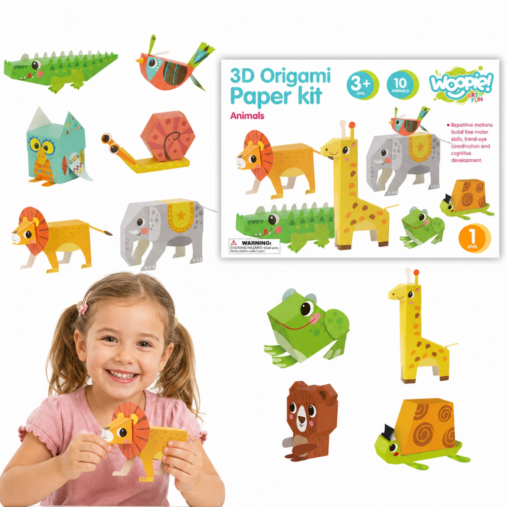 Woopie Art&Fun 3D origami gyvūnų rinkinys – nuotrauka 1